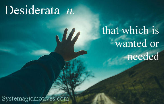 Graphic Definition of Desiderata