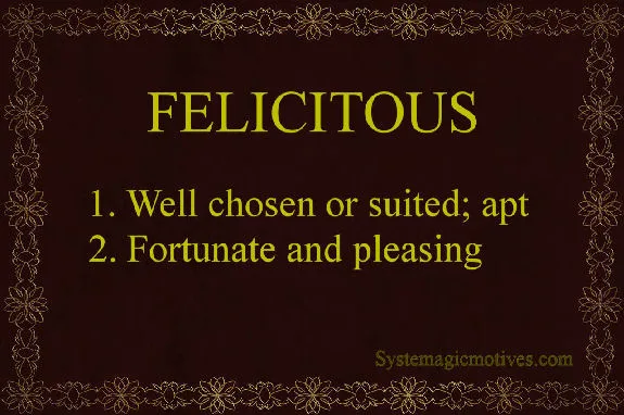 Graphic Definition of Felicitous